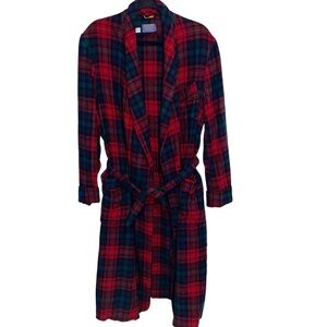 Vintage Pendleton Robe Mens One Size Virgin Wool Plaid Belted Retro *Flaw Holes